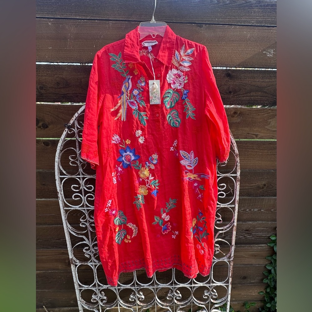 NWT Johnny Was Henley Kimono Sleeve Dress SIZE LARGE
